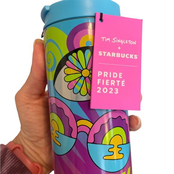 NWT STARBUCKS+ TIM SINGLETON Coffee Tea Tumbler Pride 2023 16 oz - Picture 7 of 7